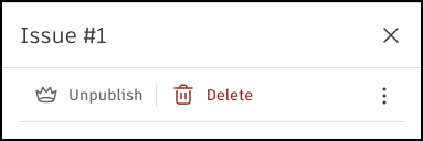 Publish or unpublish an issue