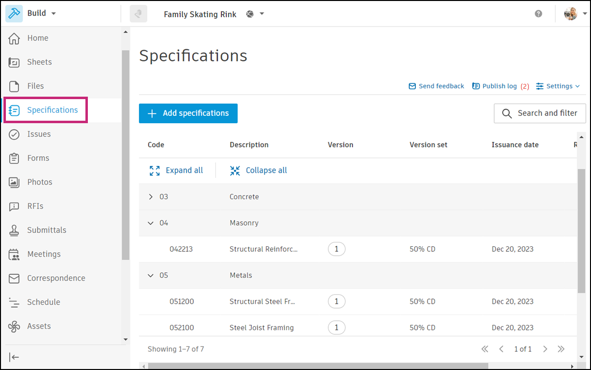 Access Specs Tool