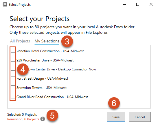 Unselect workspace projects