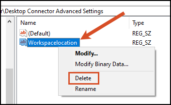 Change Workspace DeleteKey
