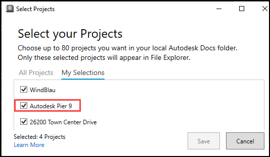 Select your Projects