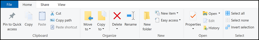 File Explorer Ribbon