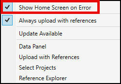 show home screen on error