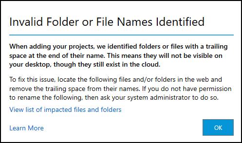 DC Trailing Whitespace Message