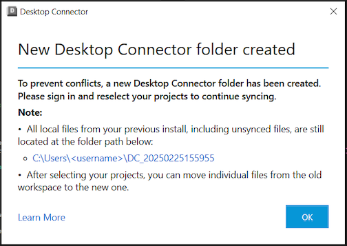 Workspace auto-rename dialog
