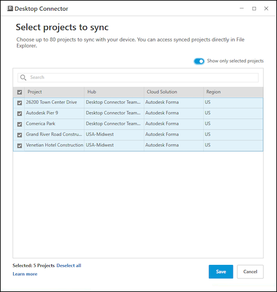 Search, sort, and filter your projects