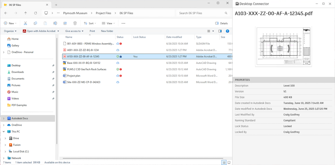 Data panel with File Explorer
