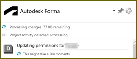 Permission update in progress on the home screen