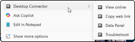 right-click options for Fusion 