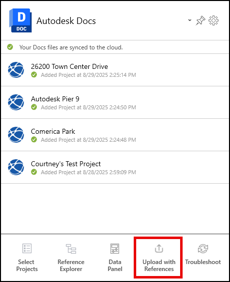 upload with references home screen
