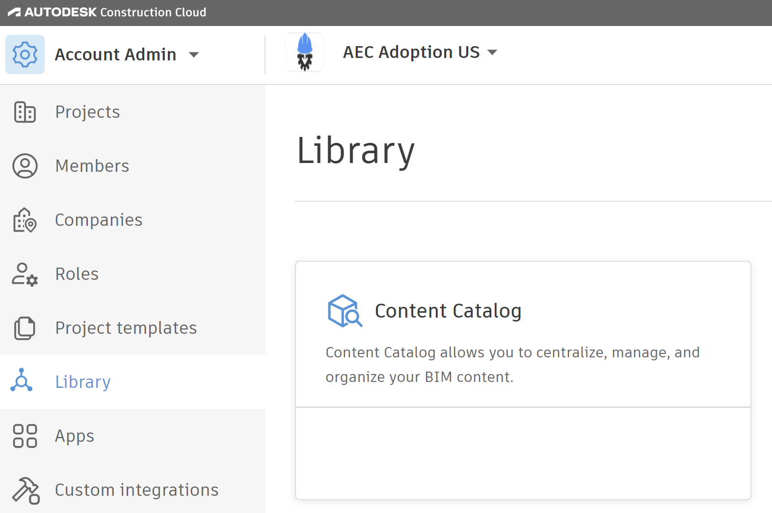 ACC Content Catalog Navigation