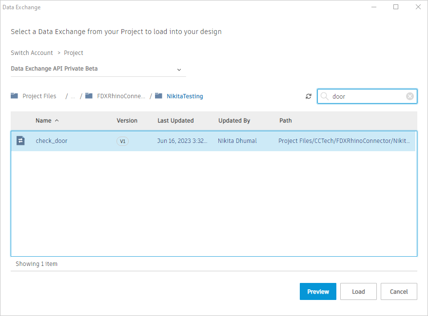 Load a Data Exchange