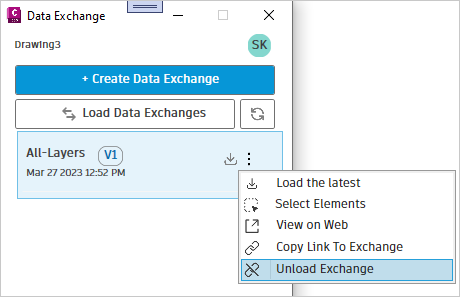 Unload a Data Exchange