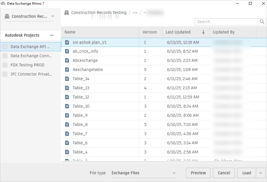 Load a Data Exchange