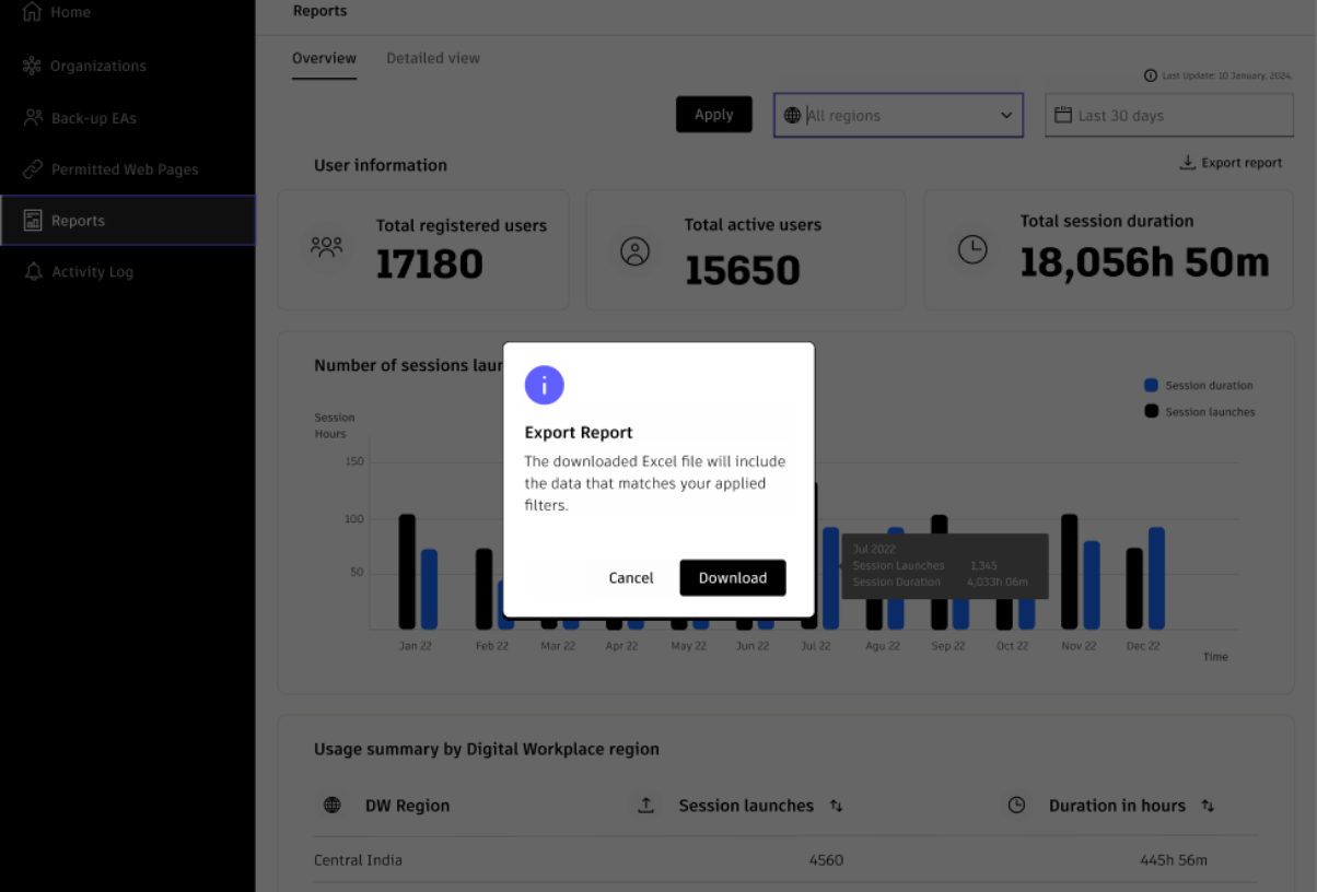 Export Reports to Excel