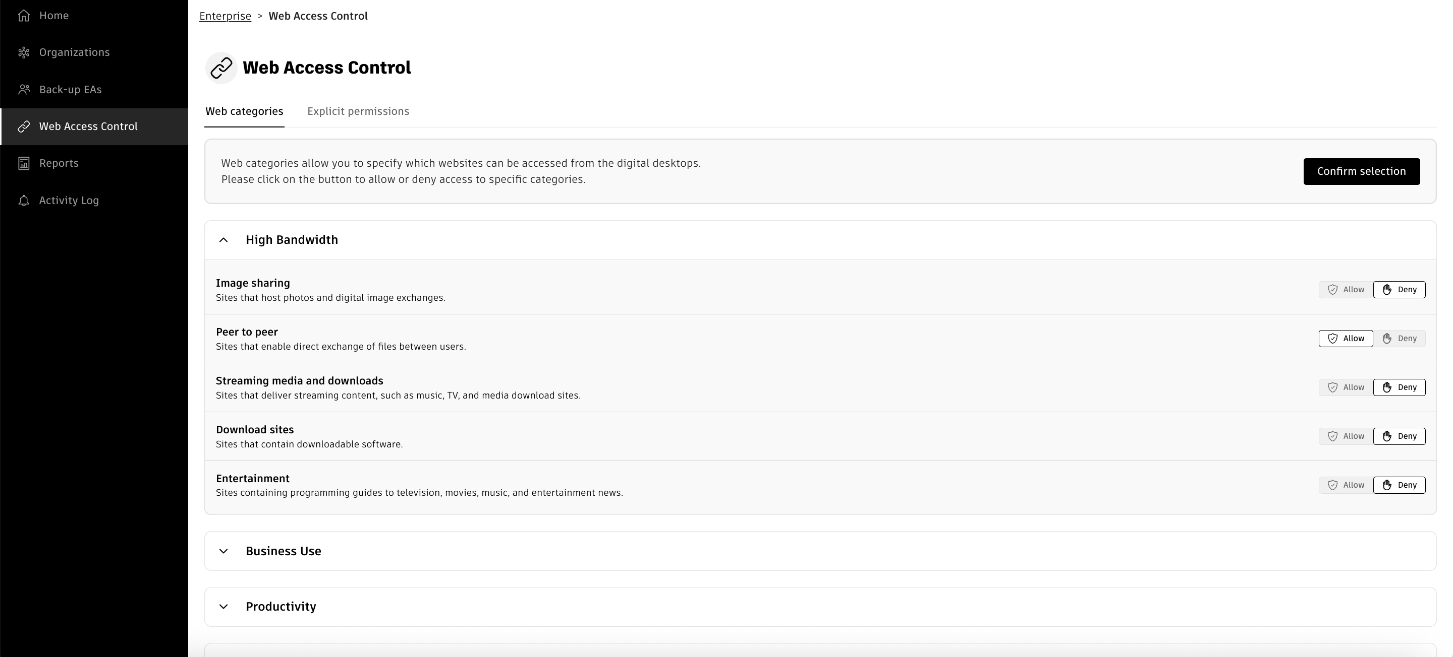 Web Categories
