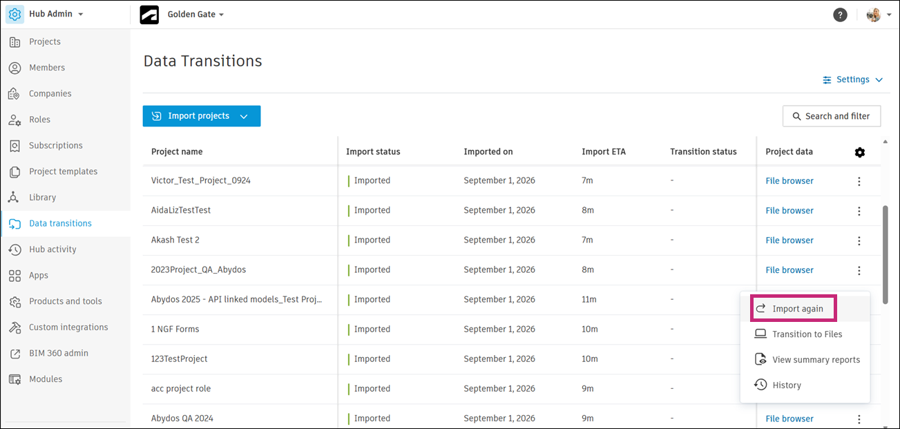 Import Again Option