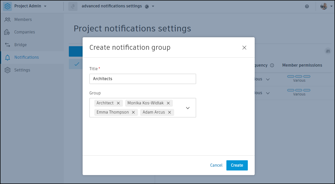 Create New Notification Group