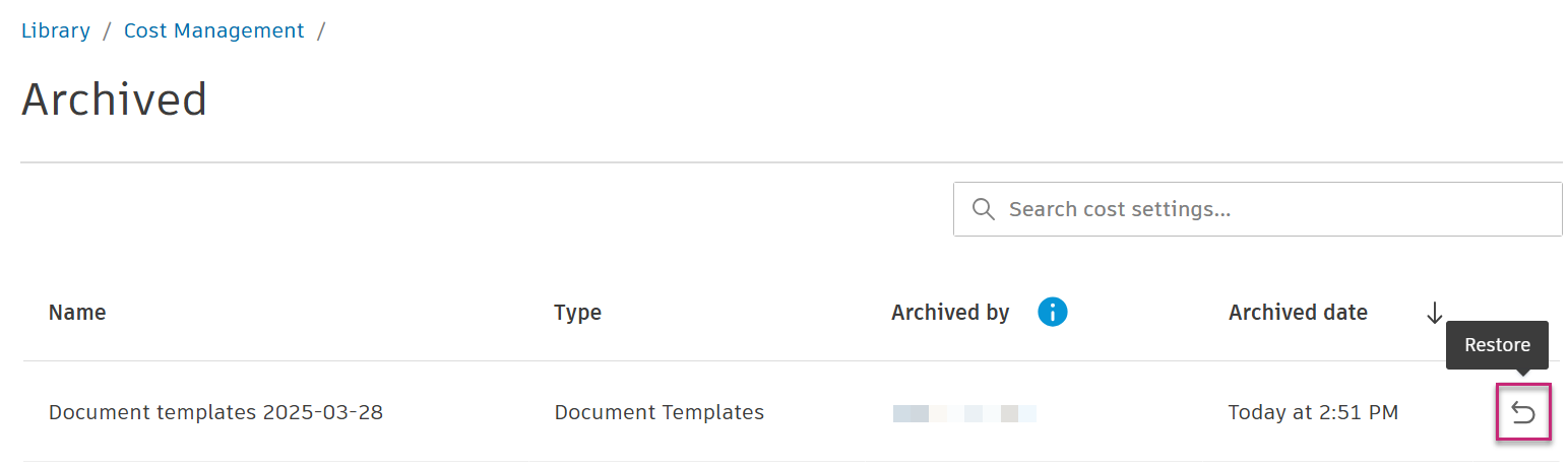 Restore Button