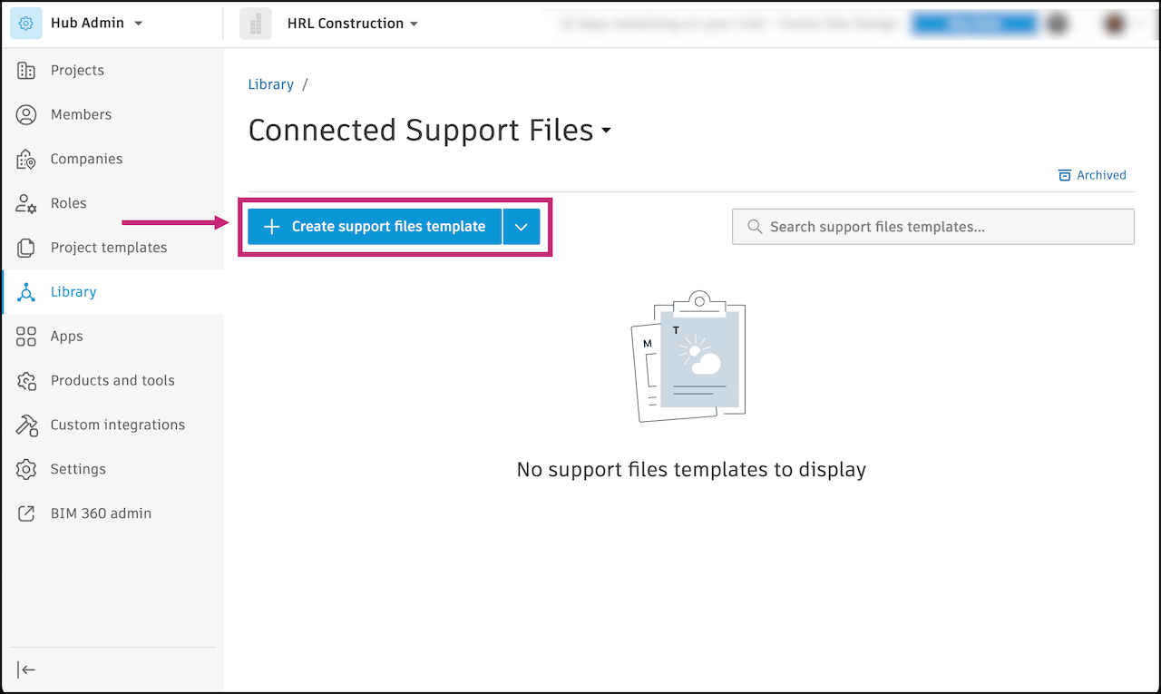 Create Support Files Template