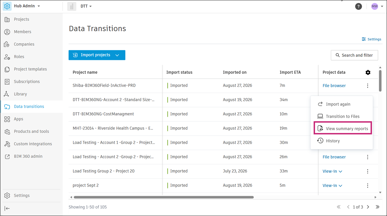 View Summary Reports Option