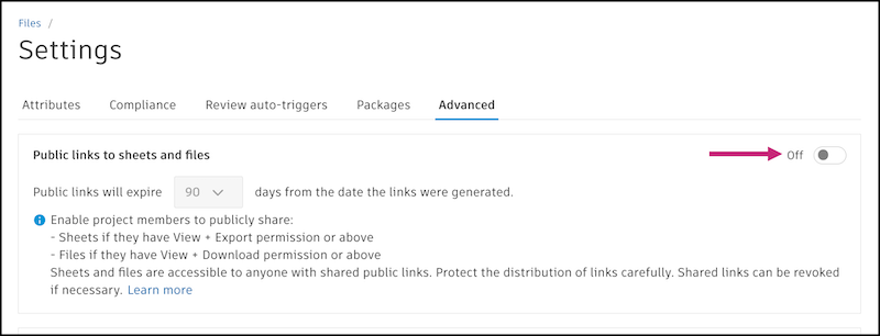 Enable public sharing