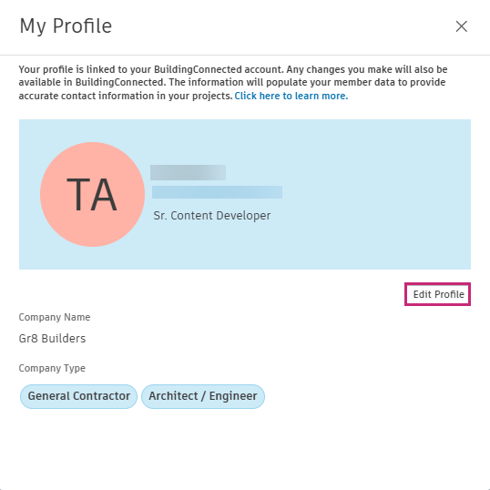 Edit profile