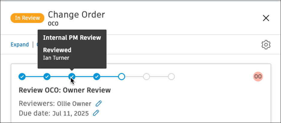Approval workflow step indicator