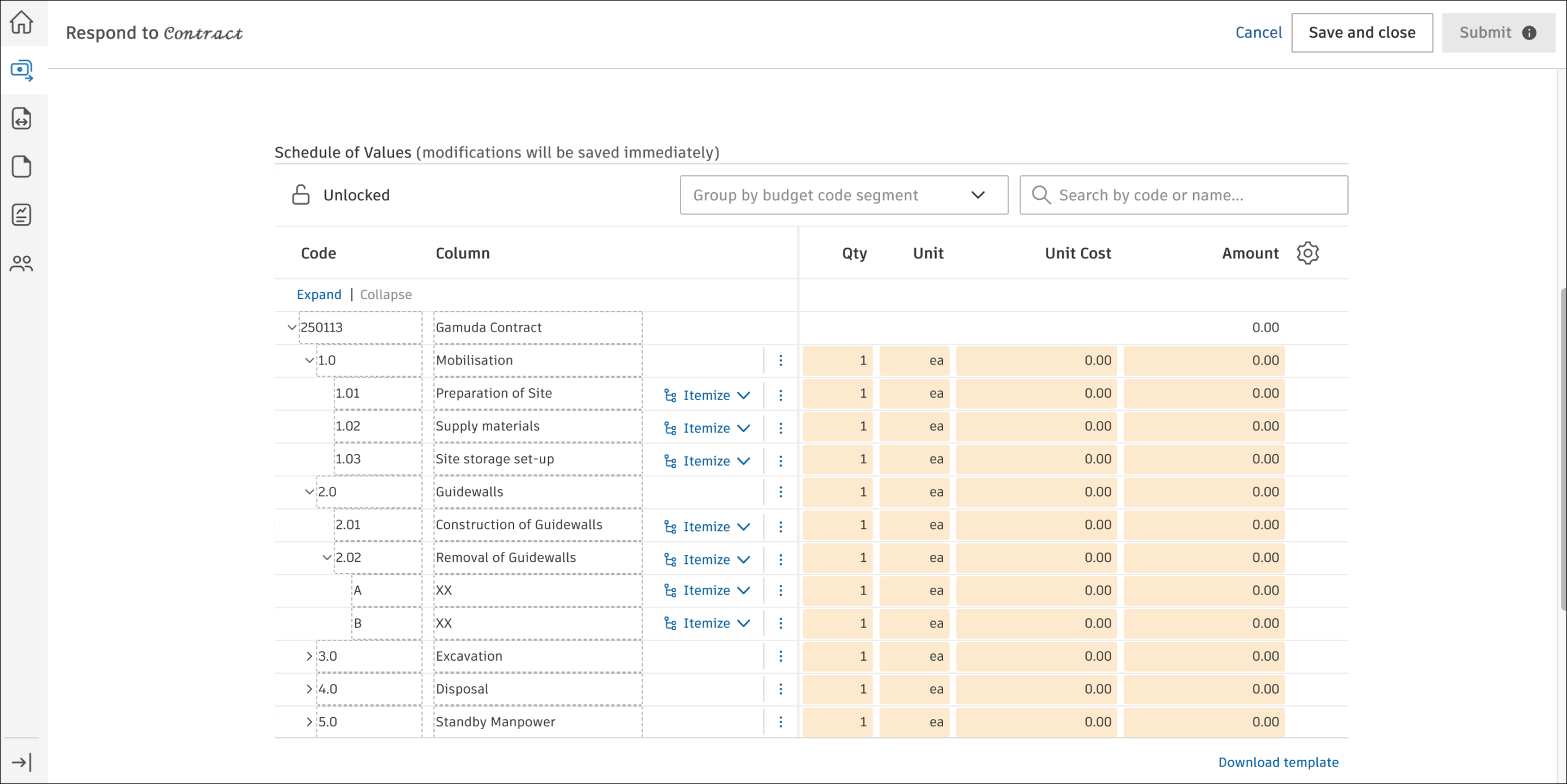 Collaborator Response Page View