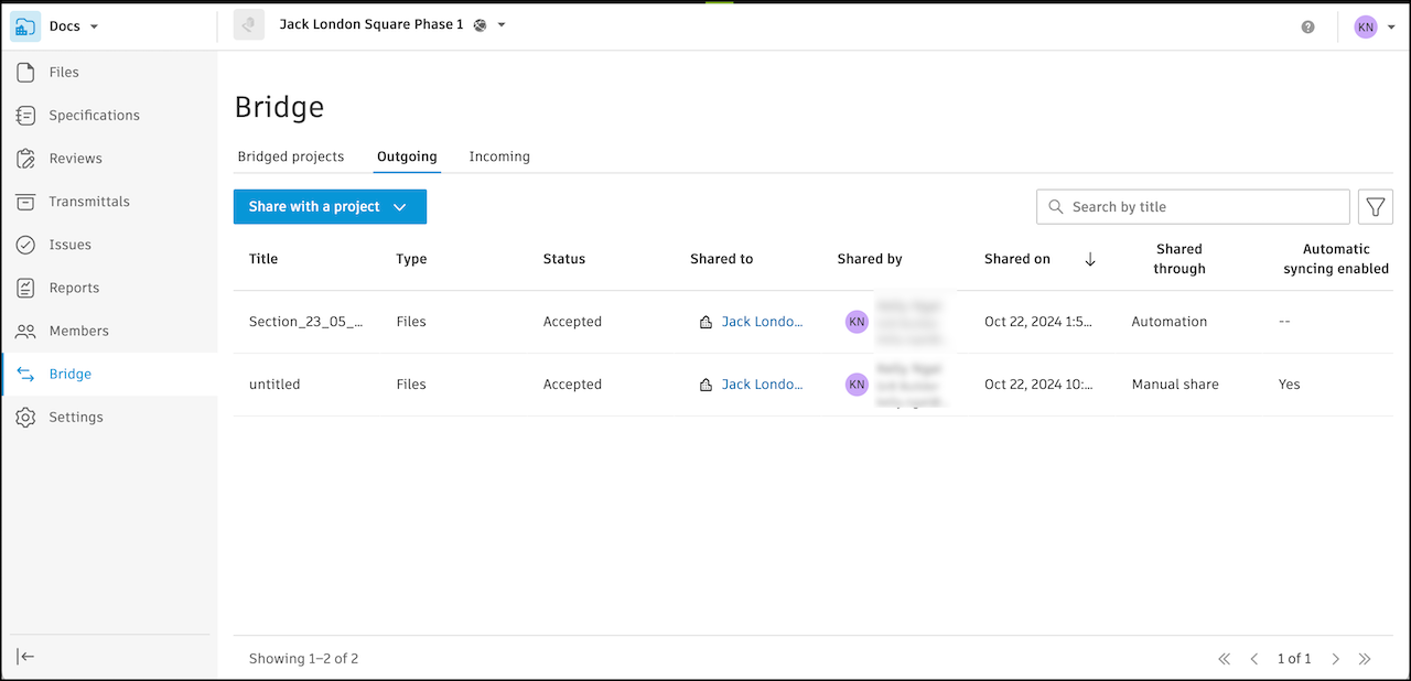 Outgoing filtered view