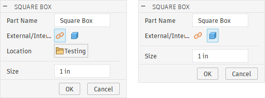Square Box Hybrid Dialog