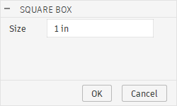Square Box Part Dialog