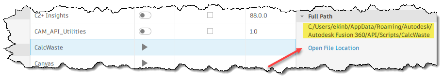Find path of script or add-in.
