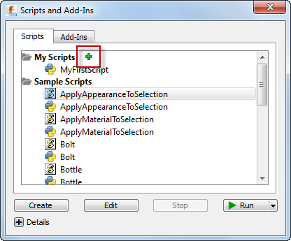 Add Script or Add-In