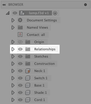 assembly relationships folder in browser