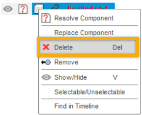 browser - delete unresolved xrefs