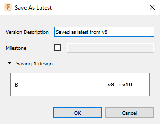 save as latest dialog