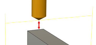 safe distance between the tool and a surface during a link move