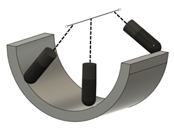 Tool tip facing towards a curve