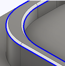 Click the bottom edge of a modeled chamfered edge