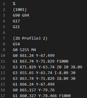 fabrication nc code