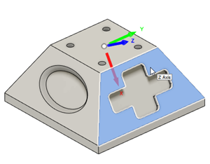 selecting an angled face for three plus two machining