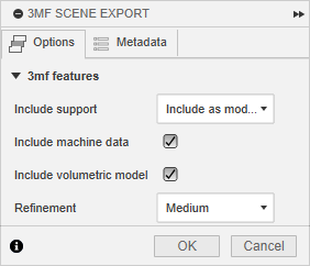 3mf export configuration dialog