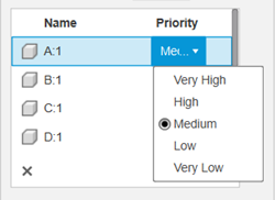 priority column in component table