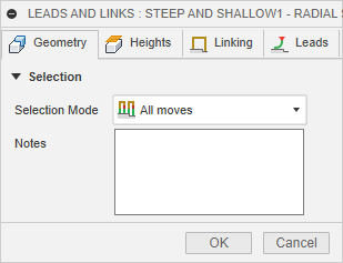 Leads and Links dialog