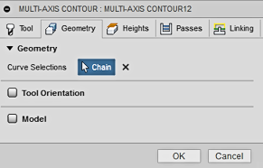 multi-axis contour dialog - geometry tab