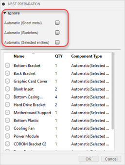 nest preparation dialog