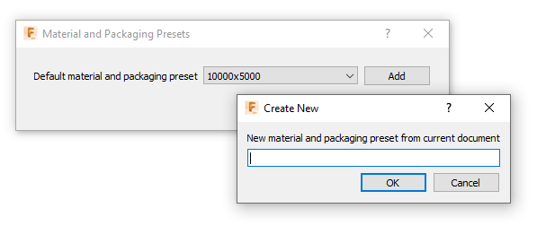 Create New dialog