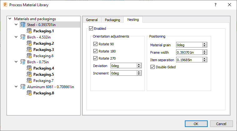 process material library dialog