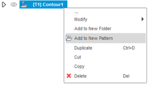 new pattern context menu